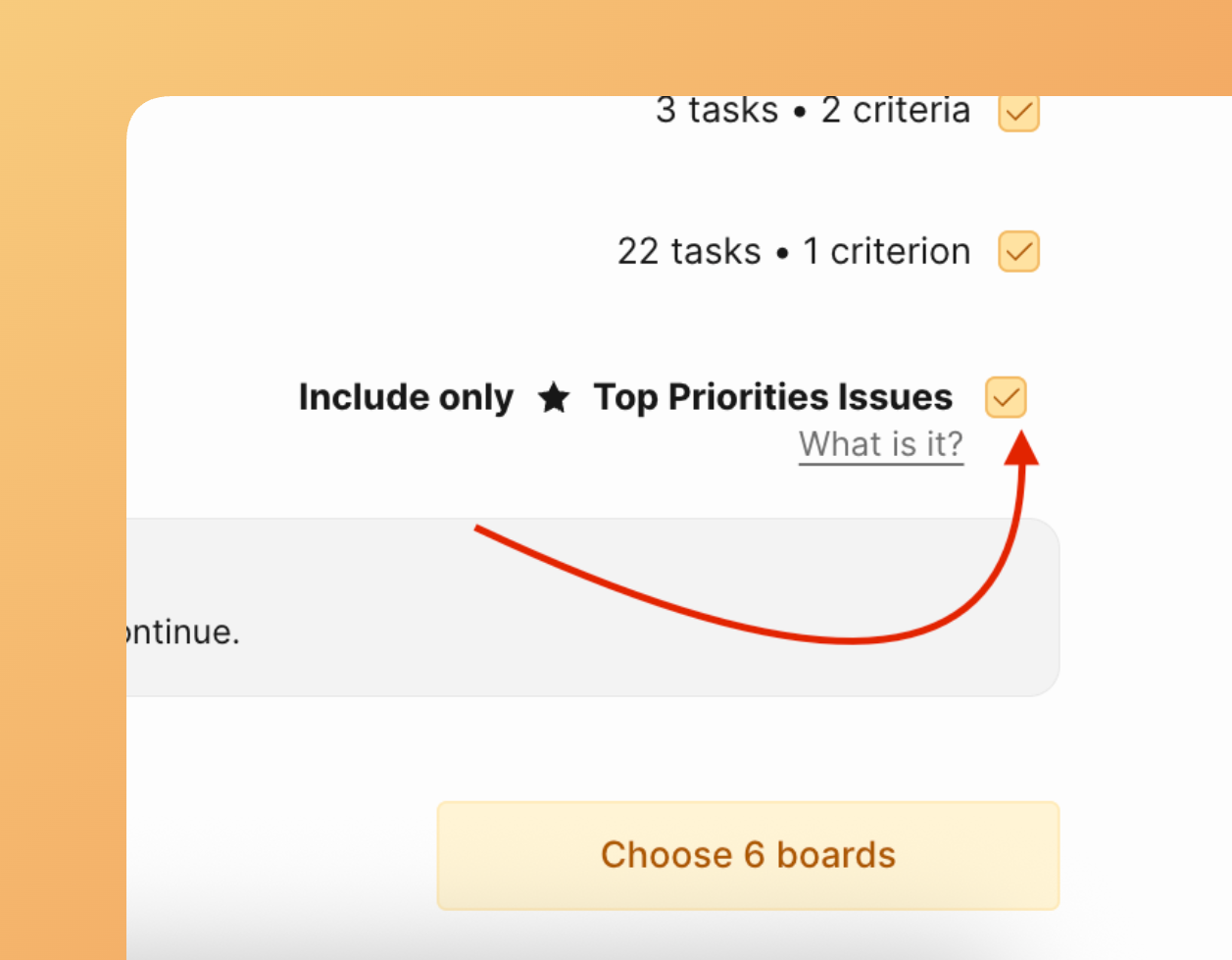 Choosing top priority issues
