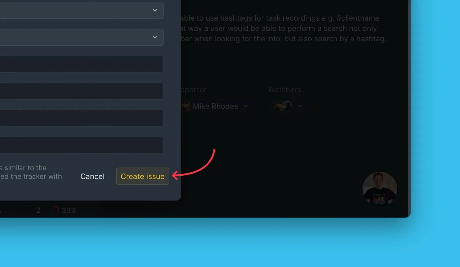 課題を作成ボタン