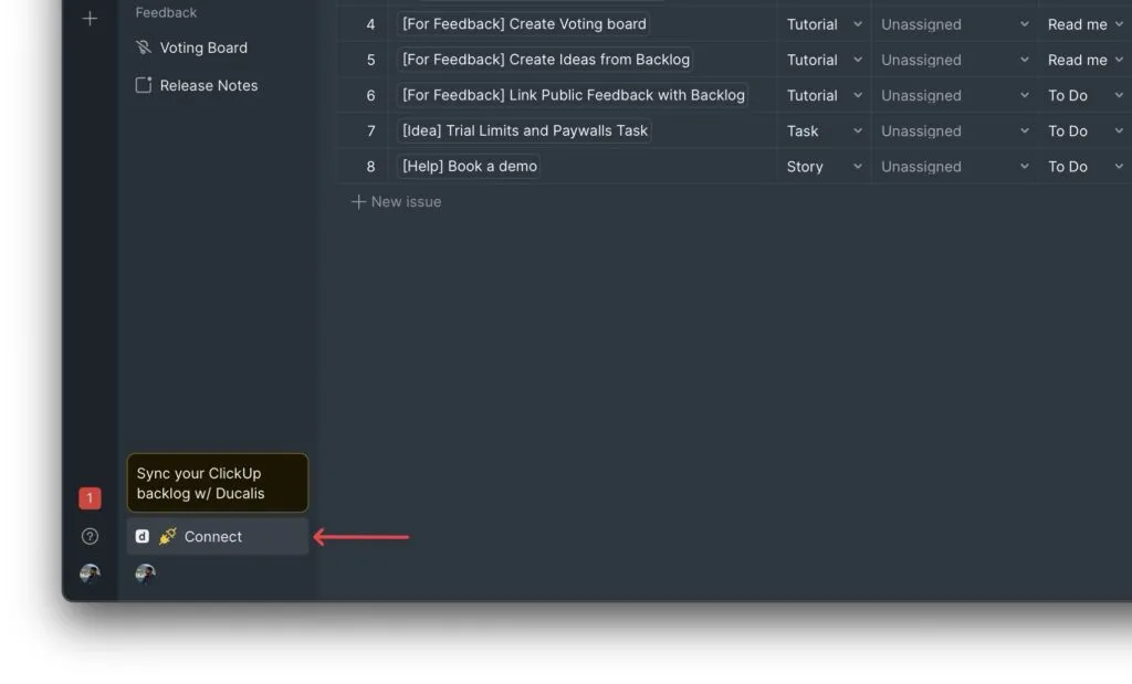 同期設定にアクセスする接続ボタン