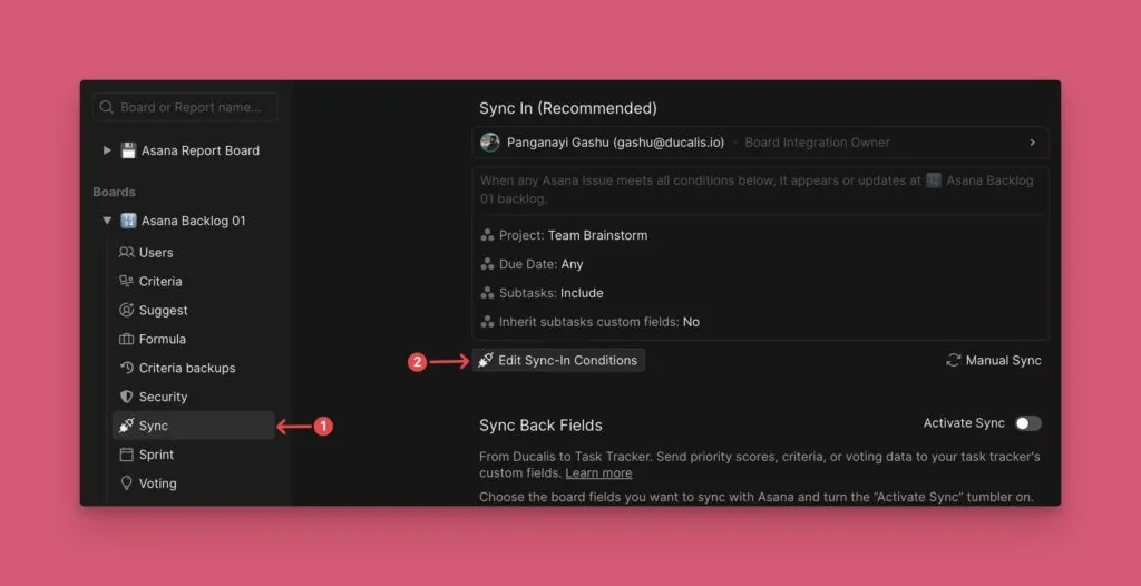 同期条件を編集オプション