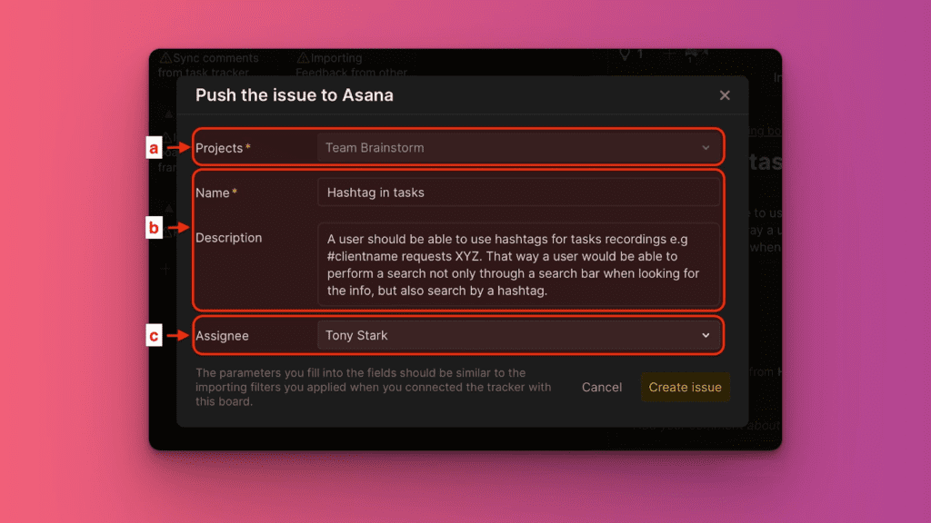 投票ボードアイデアの課題設定フォーム