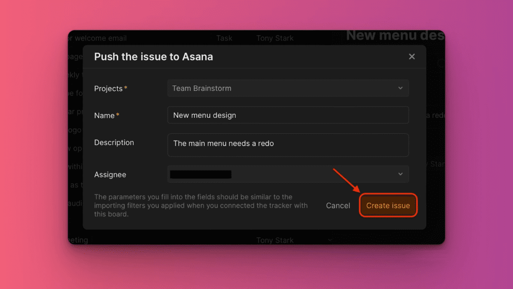 Erfolgsbestätigung nach dem Übertragen des Vorgangs