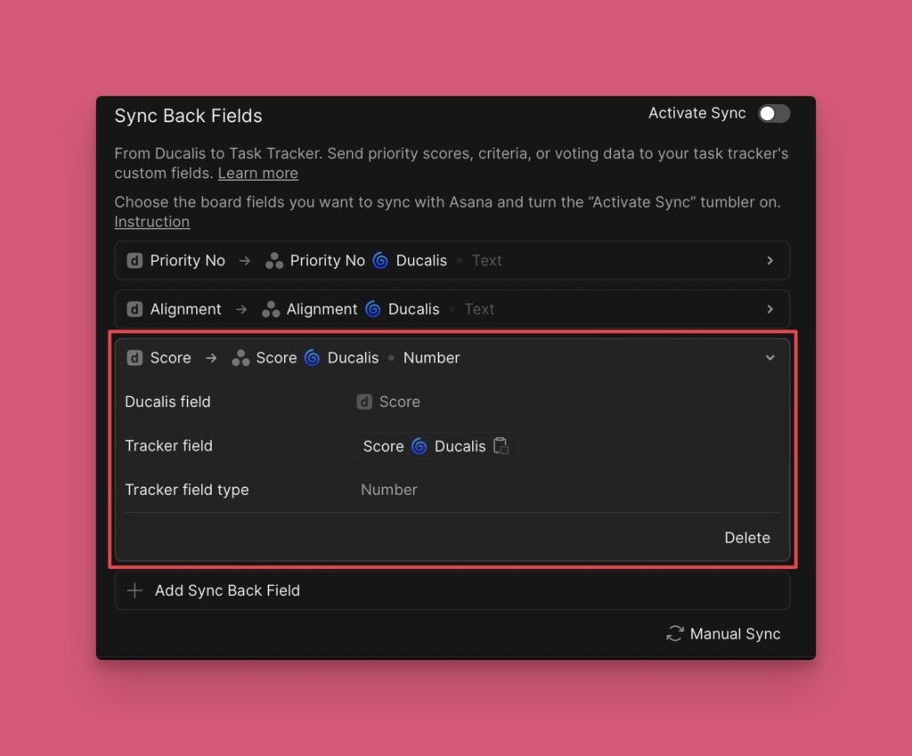 Zusätzliche Felder unterhalb der Standardfelder