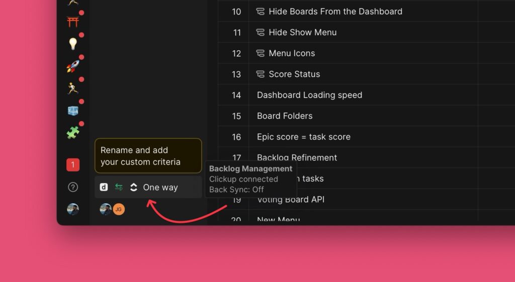 Sync-Symbol in der unteren linken Ecke