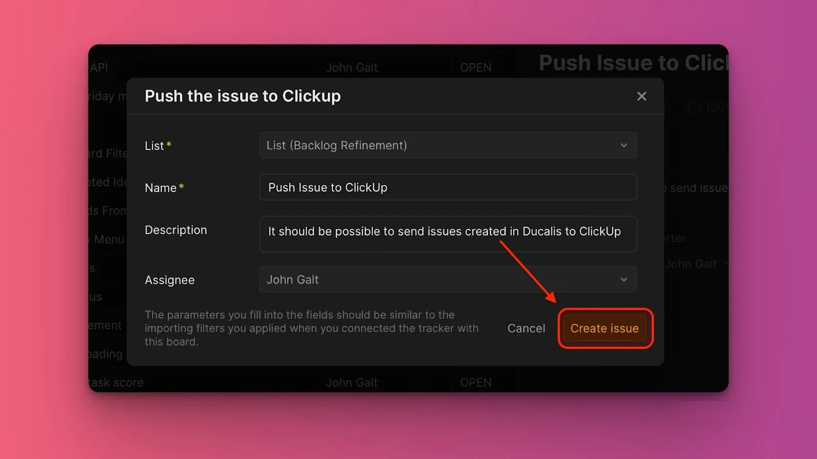 ClickUp で課題が作成されたことの確認