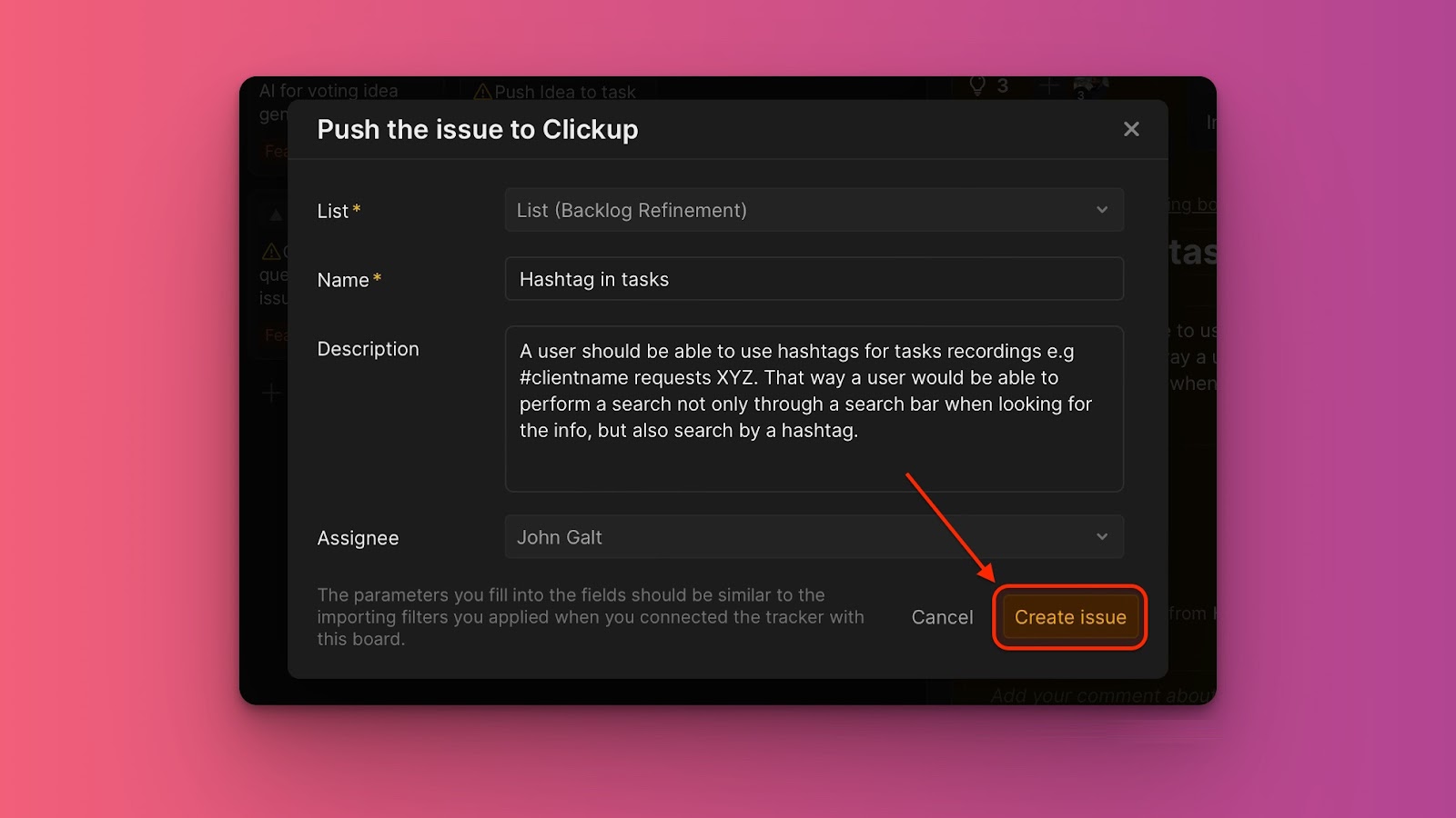 Bestätigung, dass der Vorgang in beiden Systemen erstellt wurde