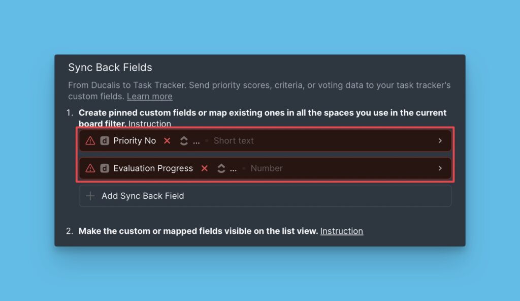 Standard-Sync-Felder: Priority und Alignment