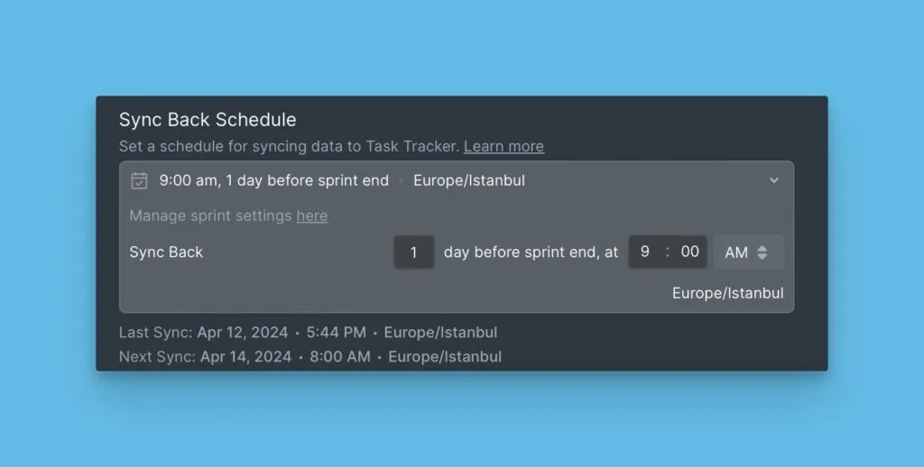 日時選択付きの同期スケジュール設定