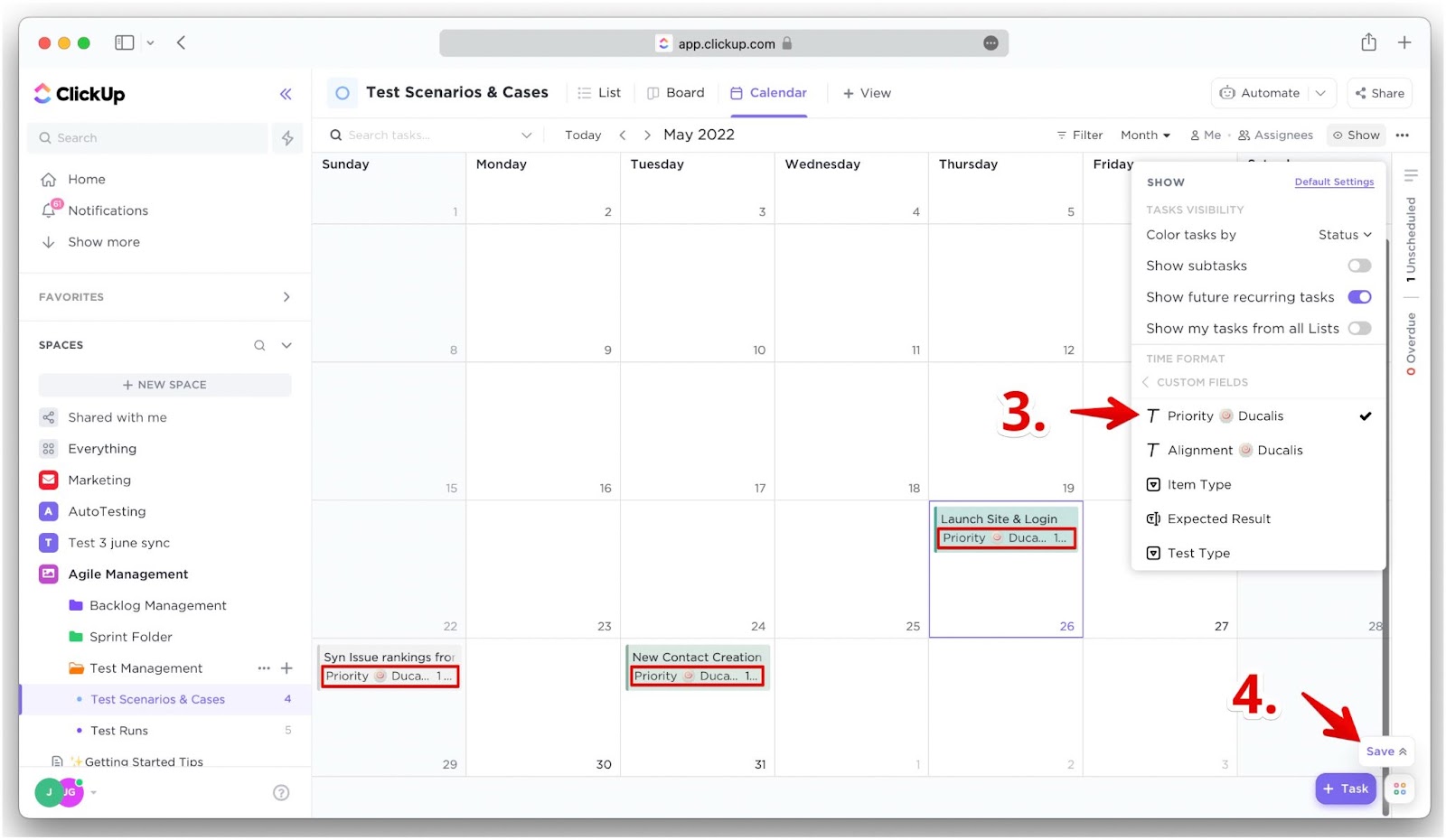 Prioritäts-Rang auf Kalenderansicht-Aufgabenkarten