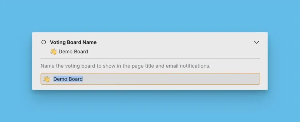 投票ボード名フィールド