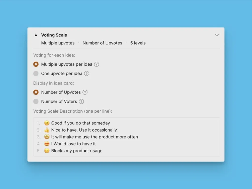 投票スケール設定オプション
