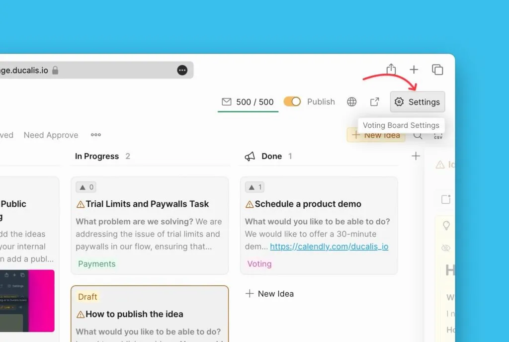 設定メニューの場所