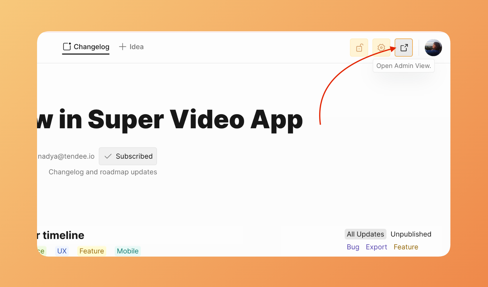 Showing how to get admin view