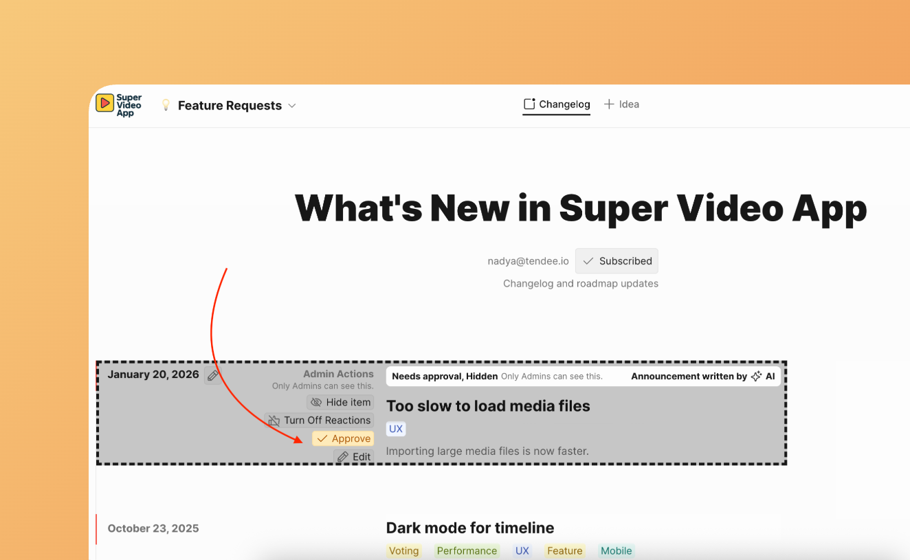 Not approved Announcements
