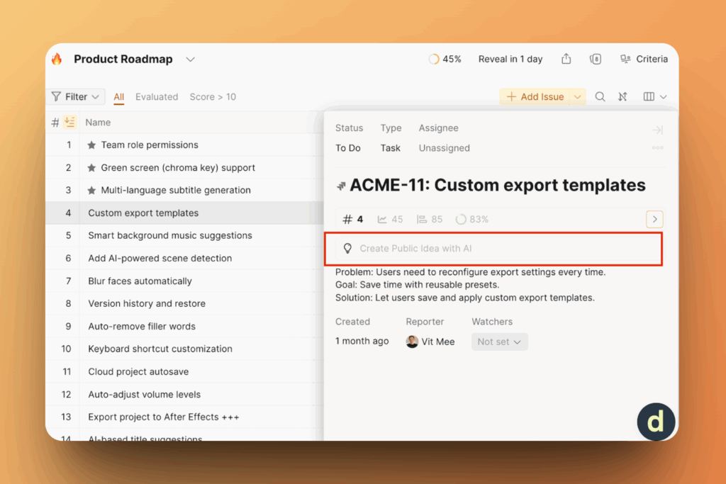 課題をアイデアに変換する AI アシスタント