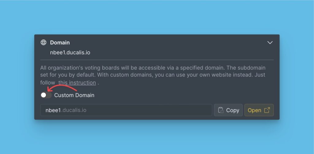 Umschaltfläche für eigene Domain