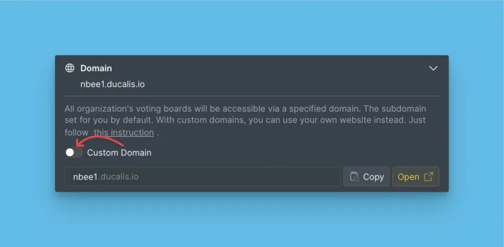 カスタムドメインの切り替え