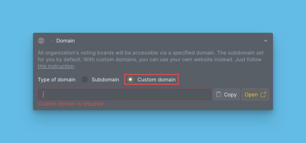 Konfiguration einer benutzerdefinierten Domain