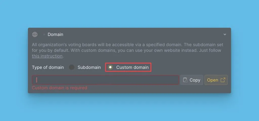 カスタムドメインの設定