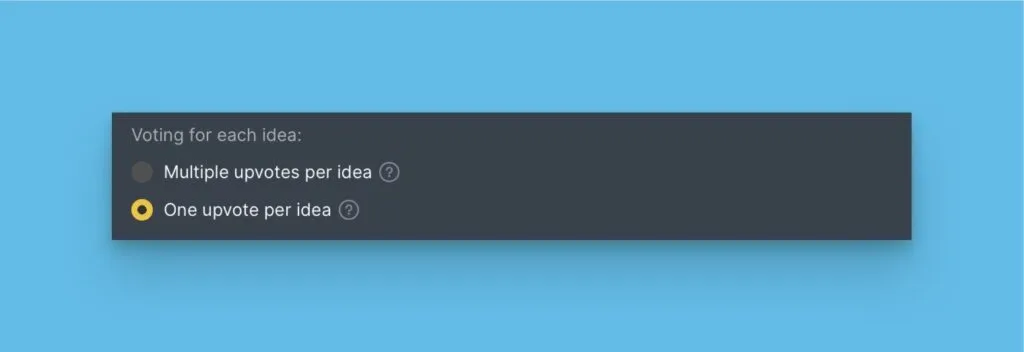 1 つのアイデアに 1 票のみ投じる方式の設定