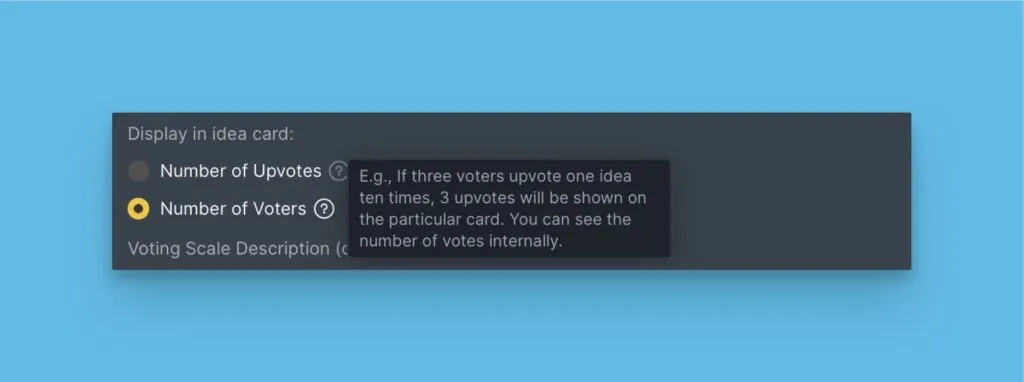 投票者数を表示するアイデアカード