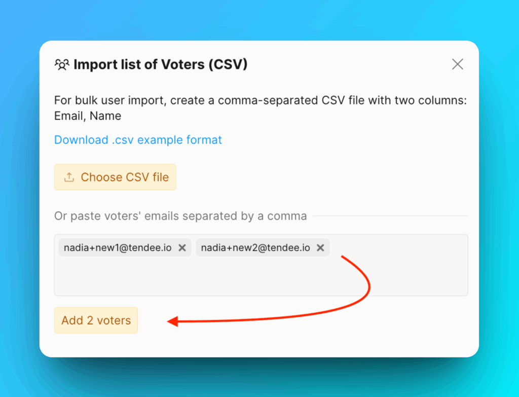 手動メール入力フィールド