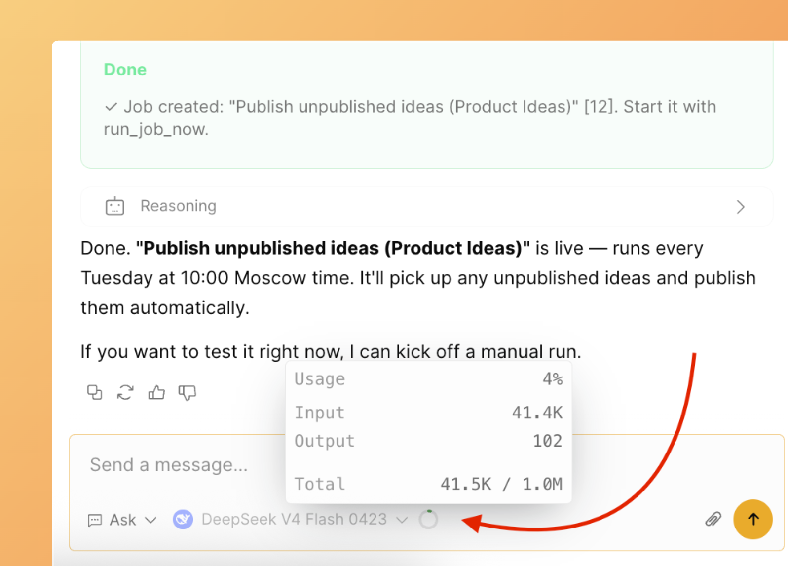 Context window for AI Assistant
