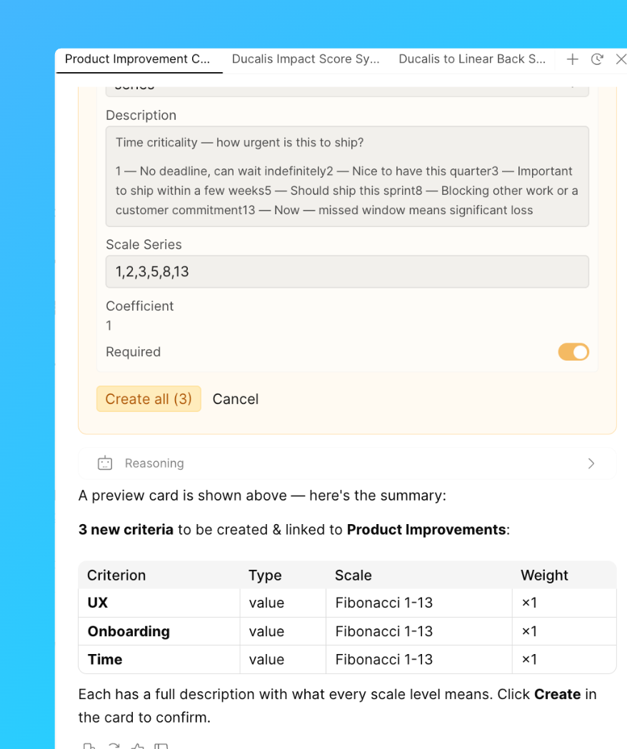 Create criteria in bulk