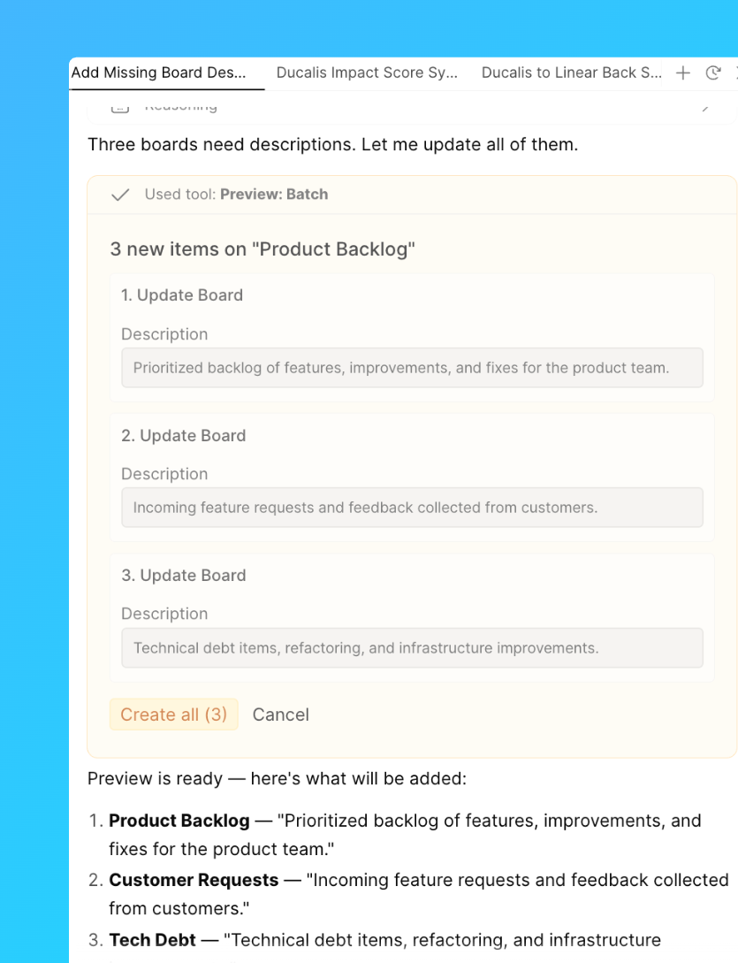 Create boards descriptions in bulk