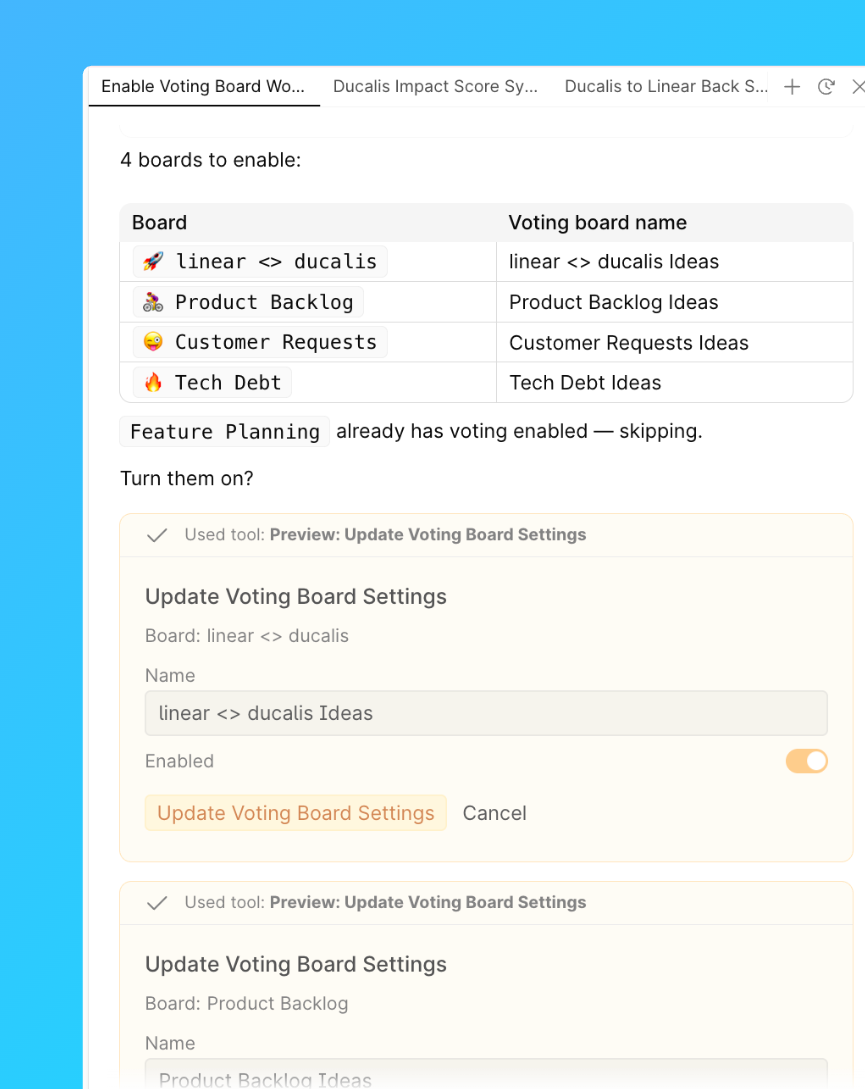 Turn voting boards on or off in bulk