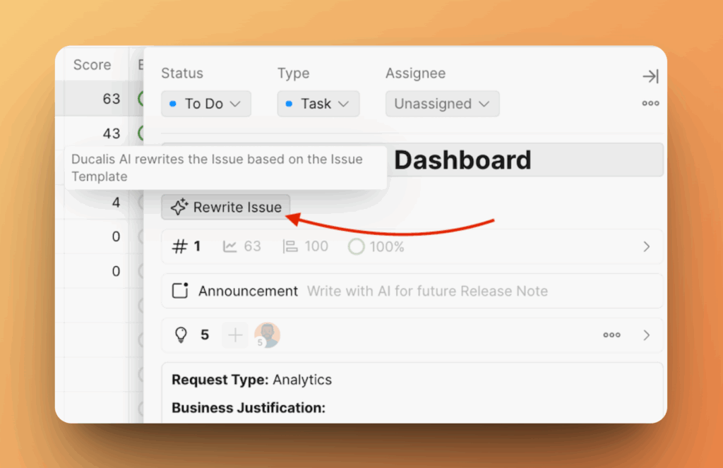 Position der Schaltfläche Vorgang umschreiben