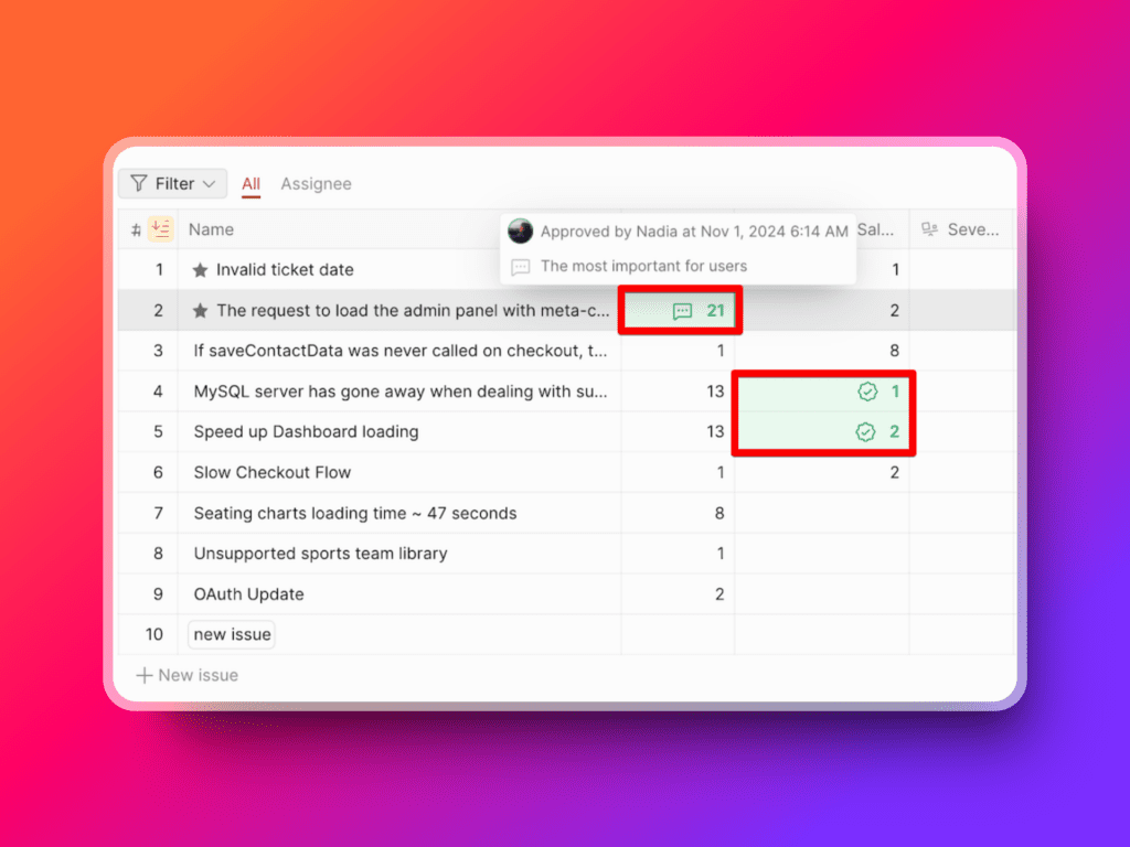 基準列の承認ステータス