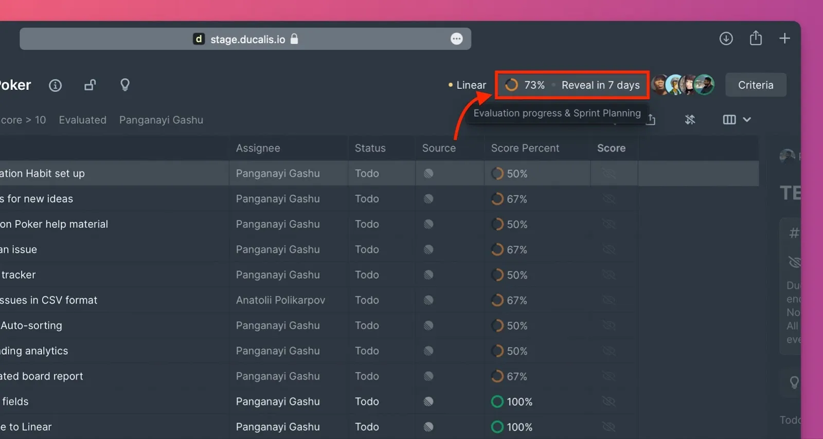 評価進捗とスプリント計画の設定
