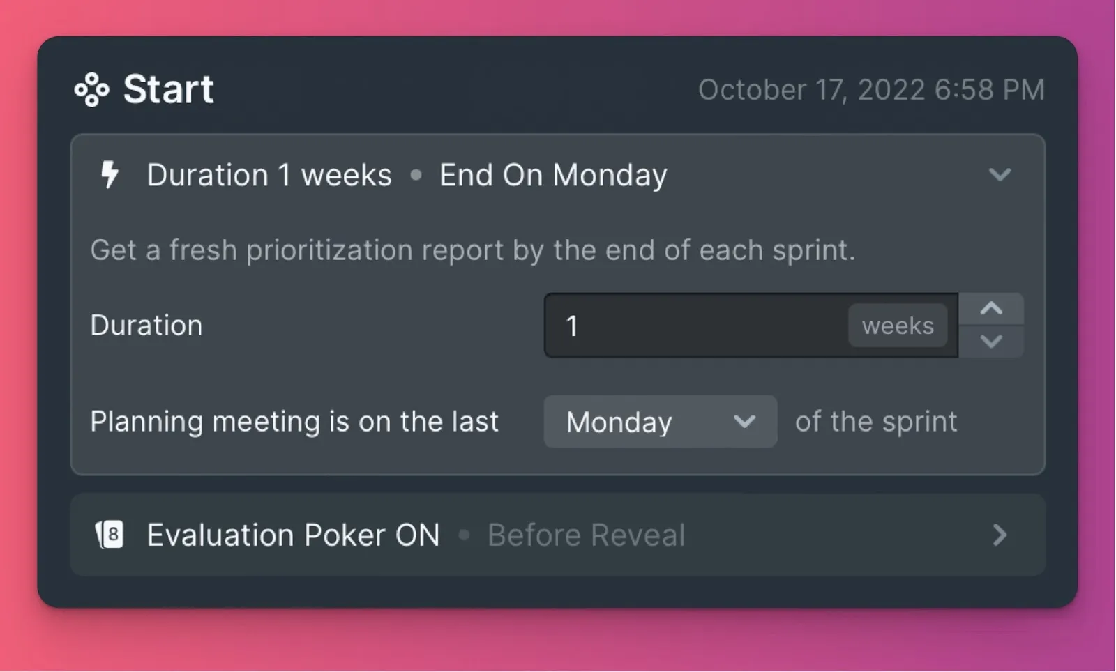 評価期間の設定