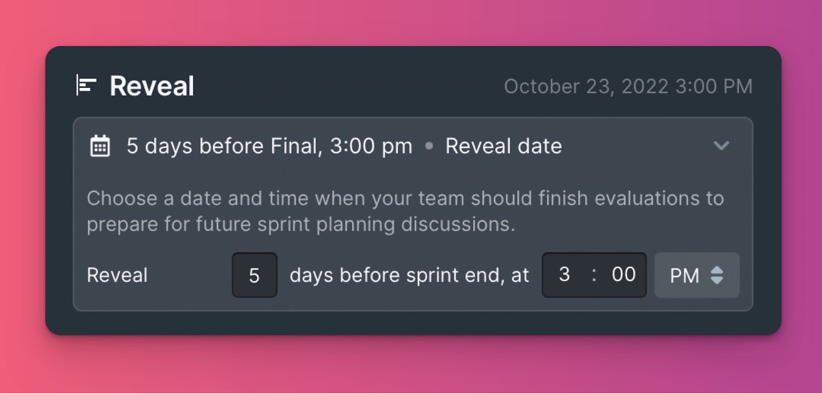 Bewertungen sichtbar nach Reveal