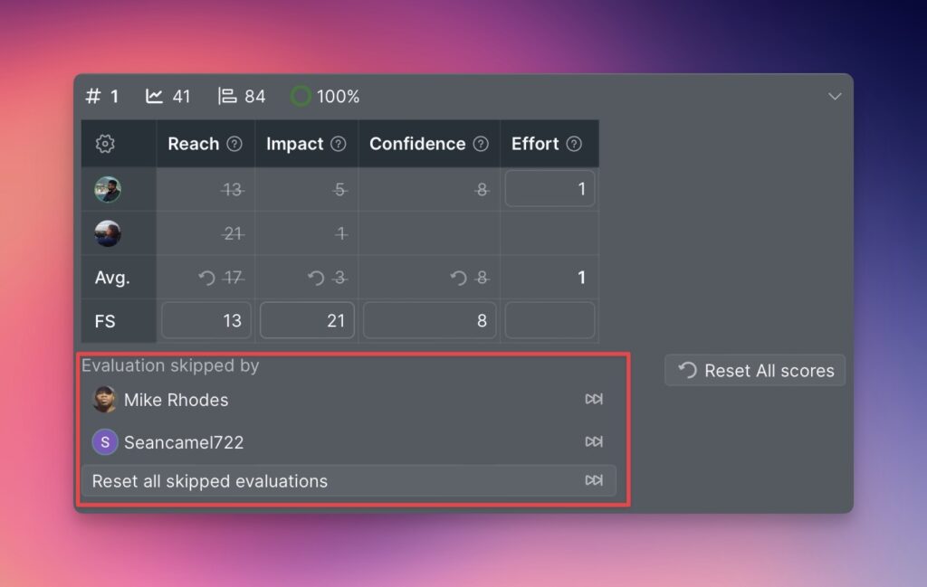 Überspringen rückgängig machen-Schaltfläche für übersprungene Vorgänge