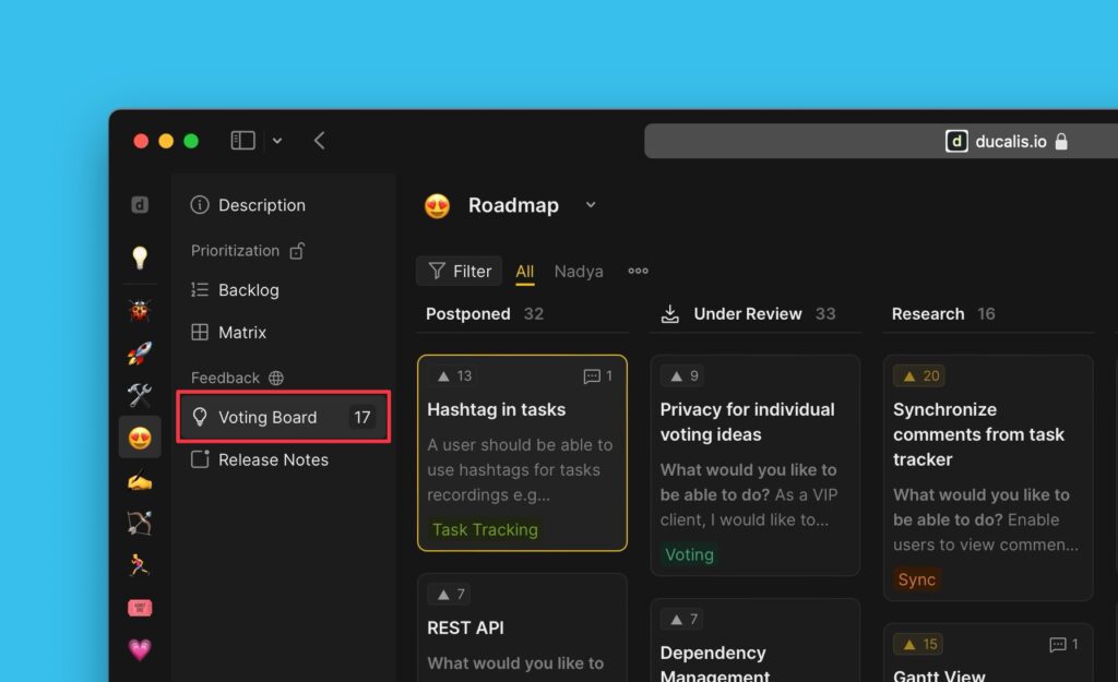 Idee im Voting Board auswählen