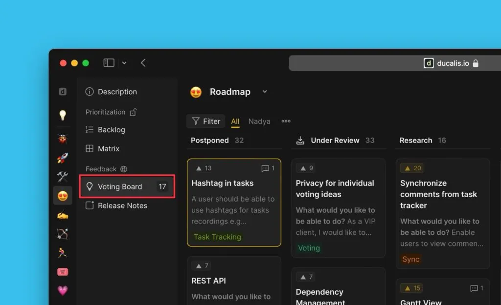 投票ボードでアイデアを選択