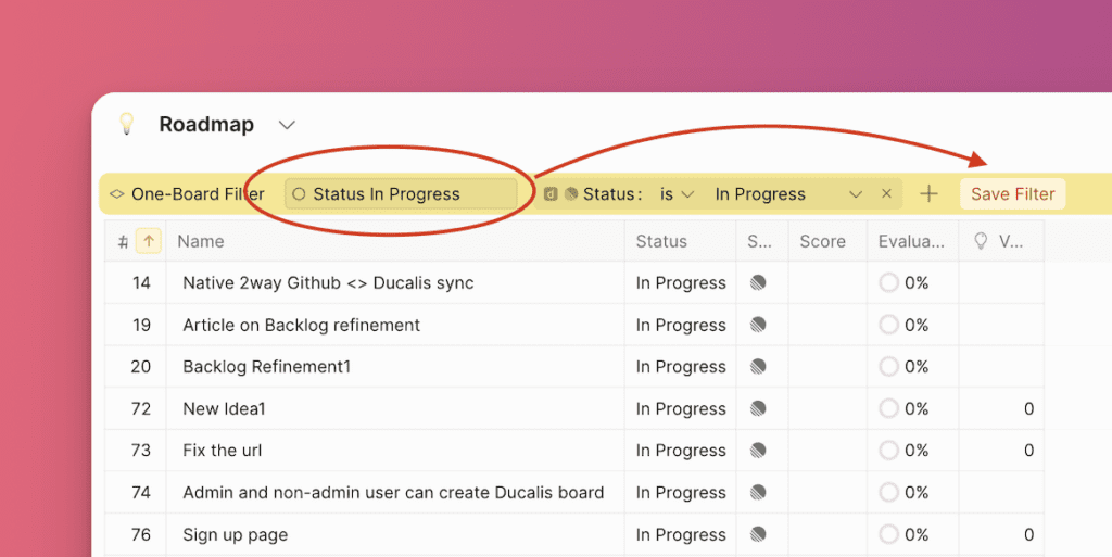 Filter speichern Dialog mit Namensfeld