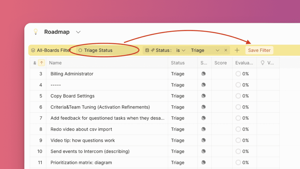 All-Boards Filter speichern Dialog