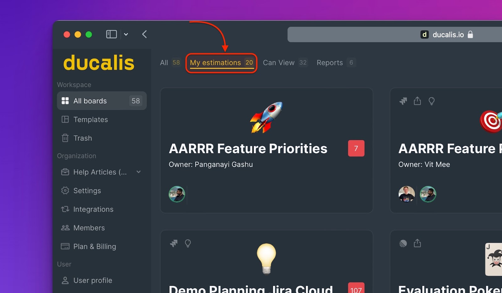 Meine Bewertungen-Filter zeigt Boards mit ausstehenden Bewertungen