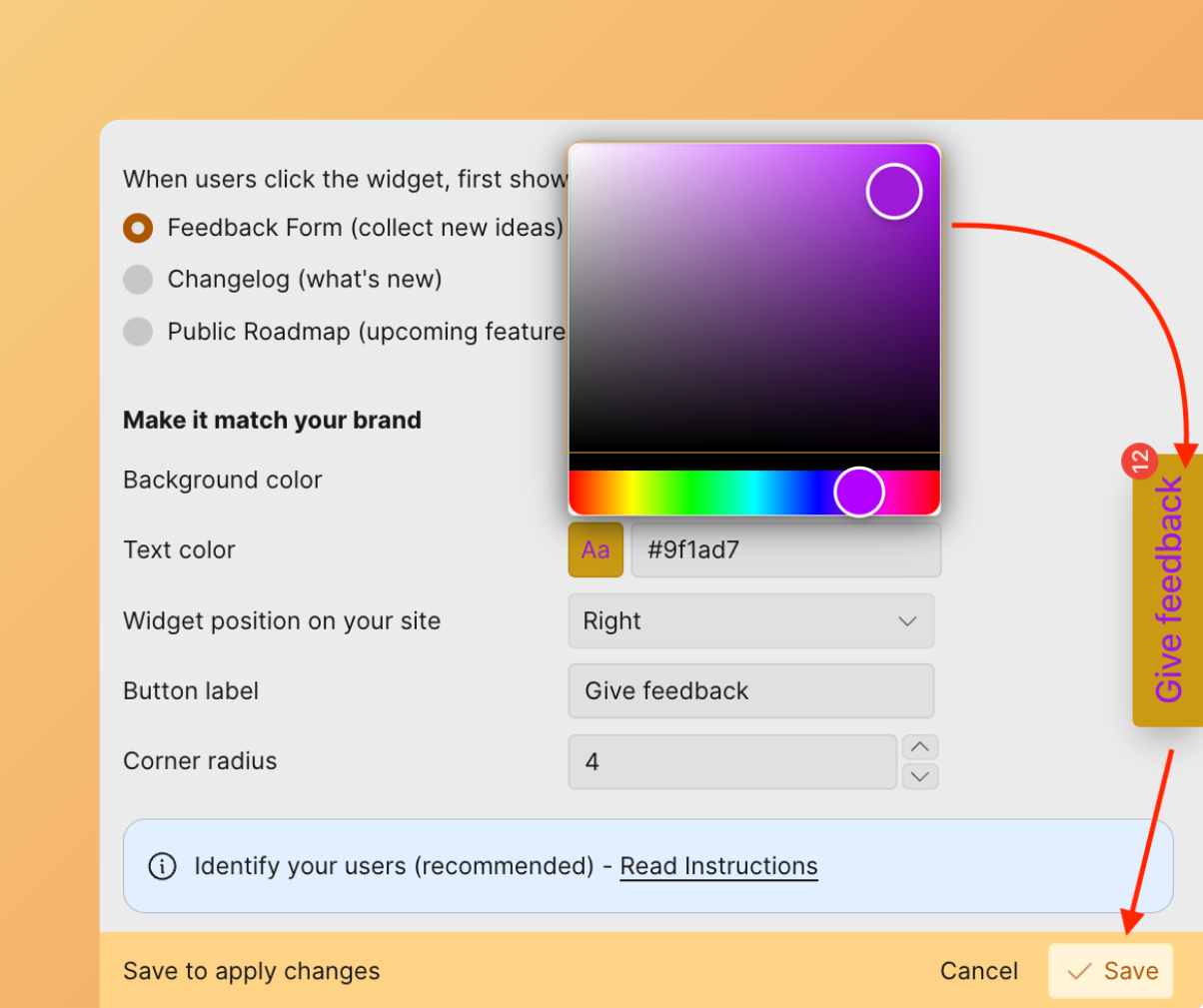 Text color selector
