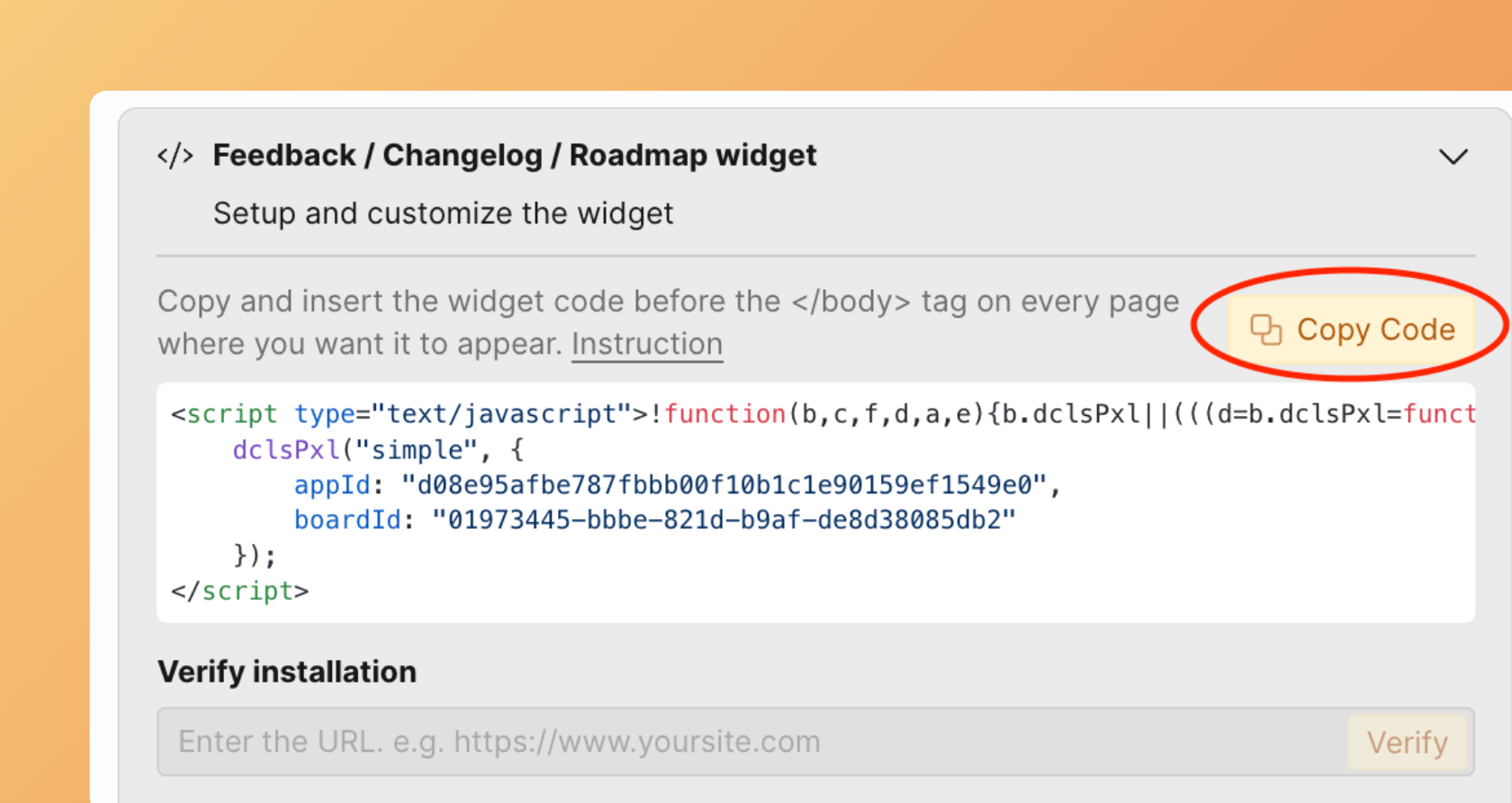 Copie facile du code