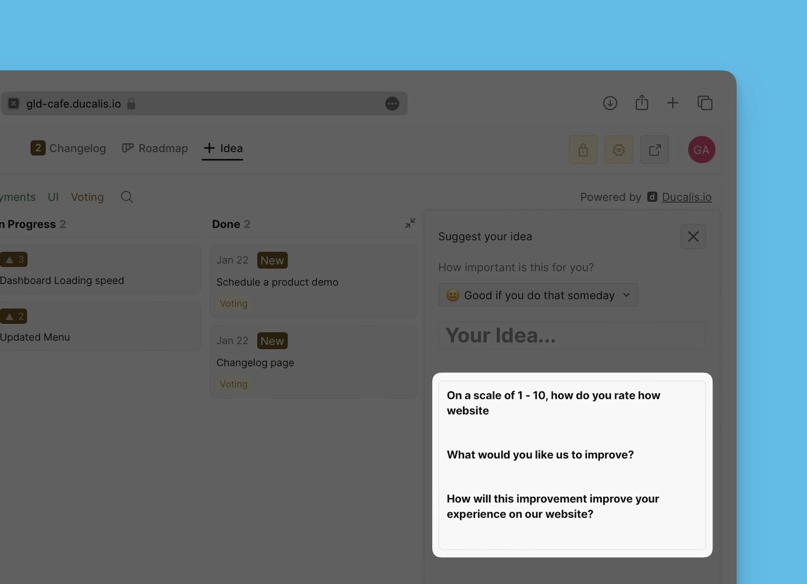 Idea template example