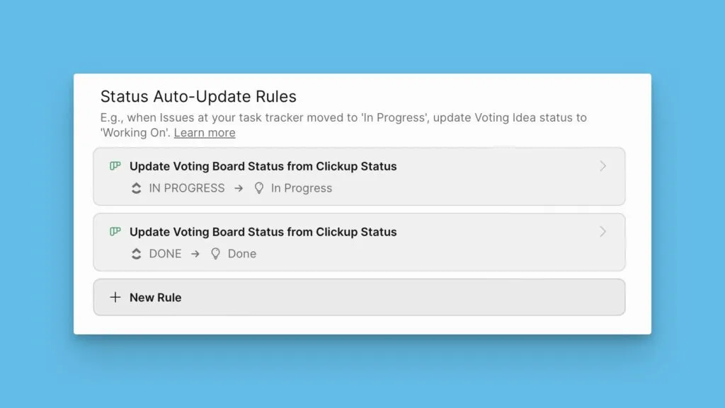 作成されたルールのリスト