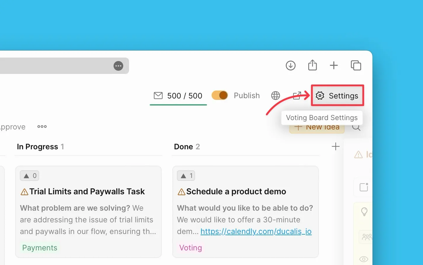 投票ボードの設定