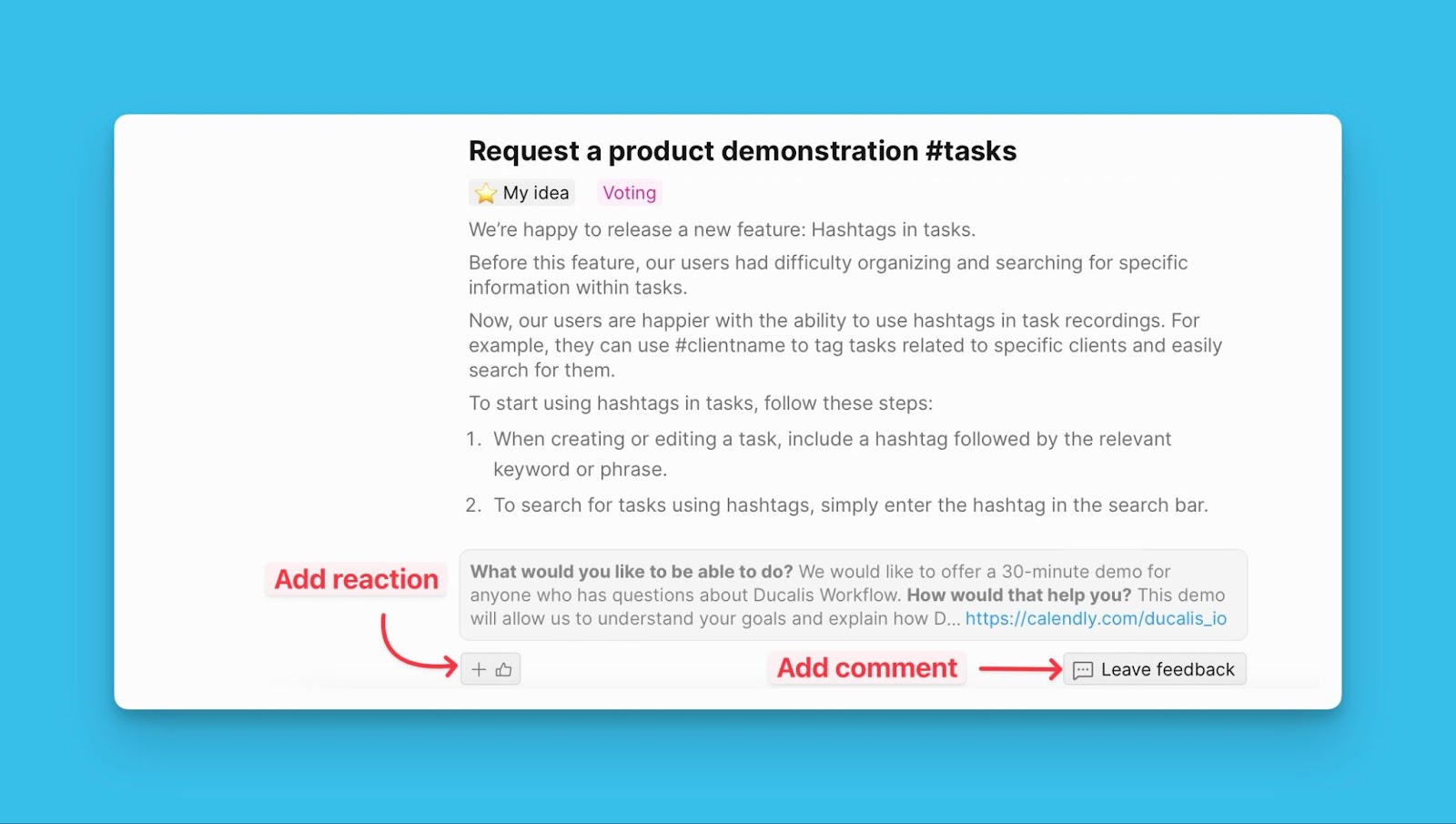 Reactions and comments on announcements