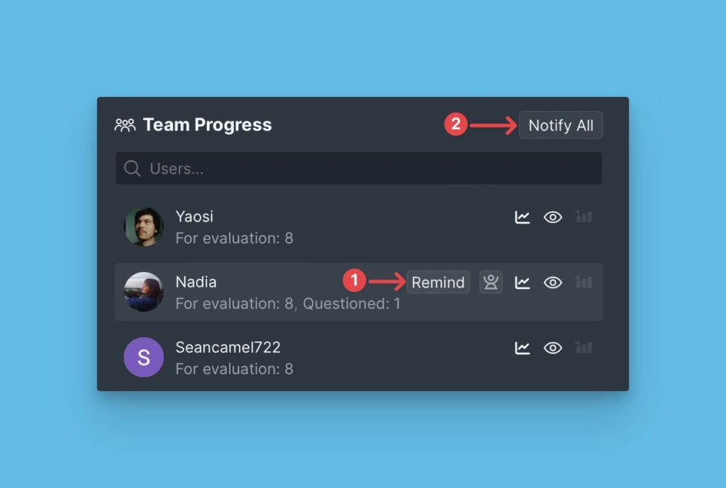 Send reminder to users