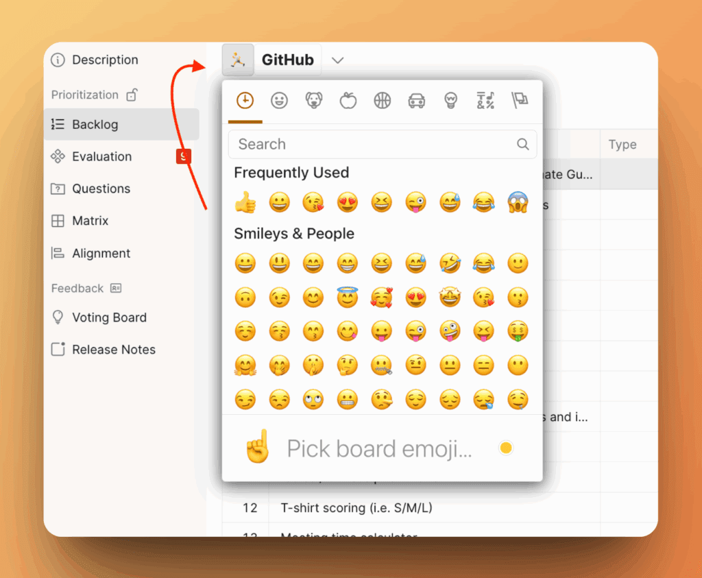 フィールド名のボード ID 絵文字