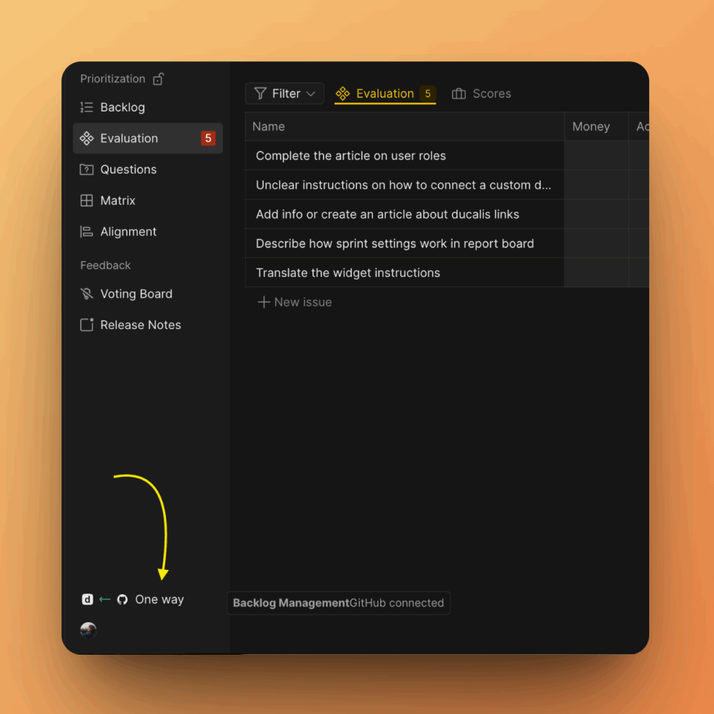 Backlog Management 設定の場所